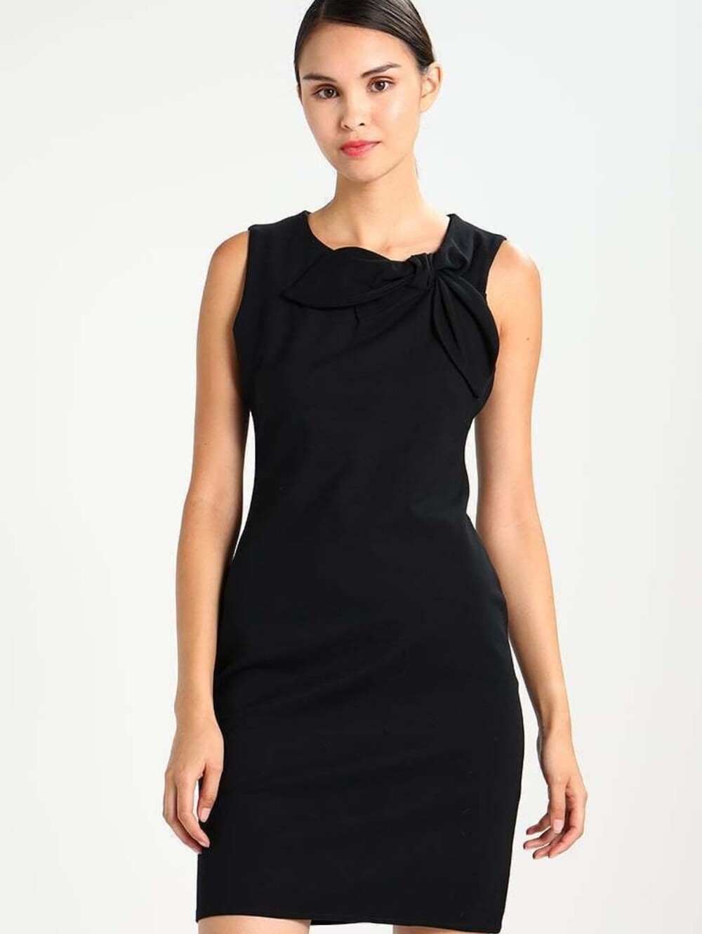 Banana Republic Black Sleeveless Sheath Dress with Neck Bow